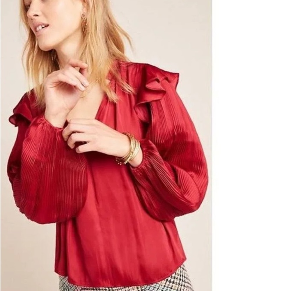 Anthropologie Dolan Left Coast Sloane Red Blouse